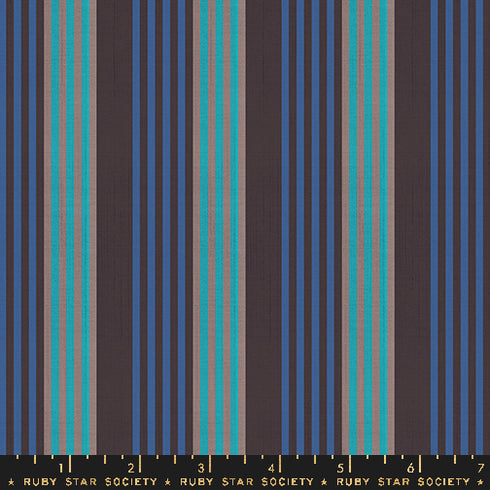 Warp & Weft Ooh Lucky Lucky Ribbon Stripe in Soft Black RS4126 11 - Ruby Star Society Sold by the Half Yard